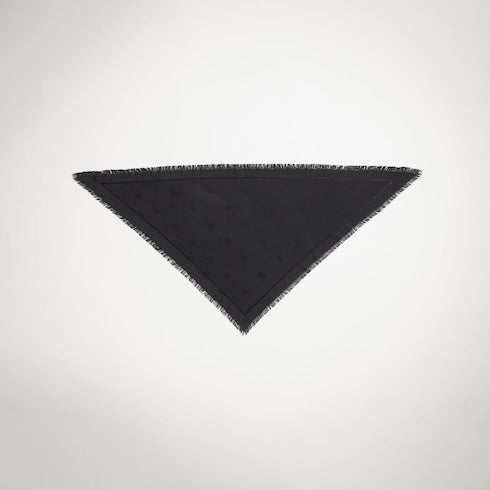 Double G silk wool shawl - black