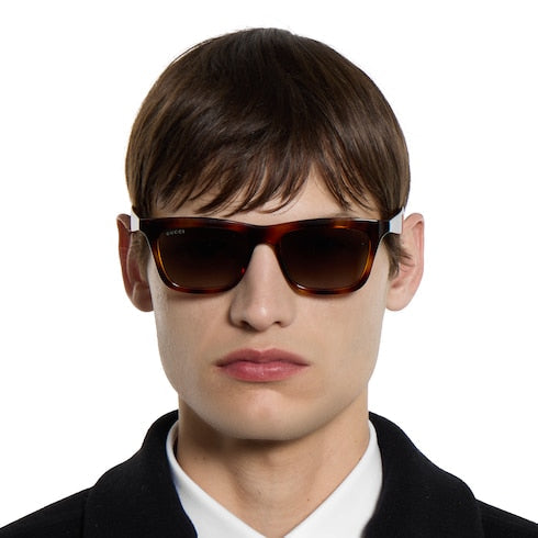 Rectangular frame sunglasses - light brown