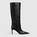Women's Donna slip-on boot - black leather