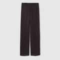 Horsebit silk jacquard pants - dark brown