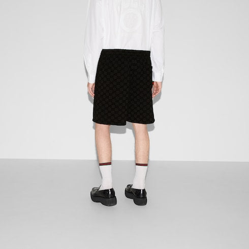 Printed jersey basketball shorts - black
