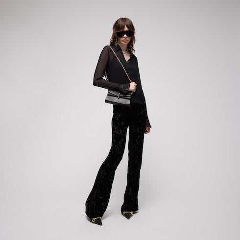 Dionysus lizard small shoulder bag - black