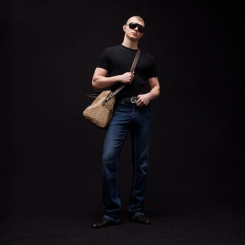 Technical knit fabric T-shirt - black