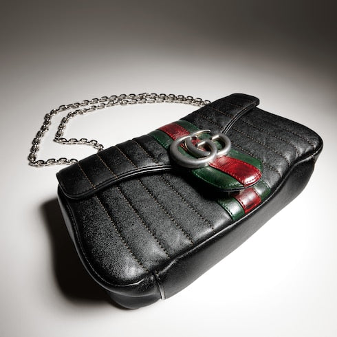 Jetset GG Marmont medium shoulder bag - black leather