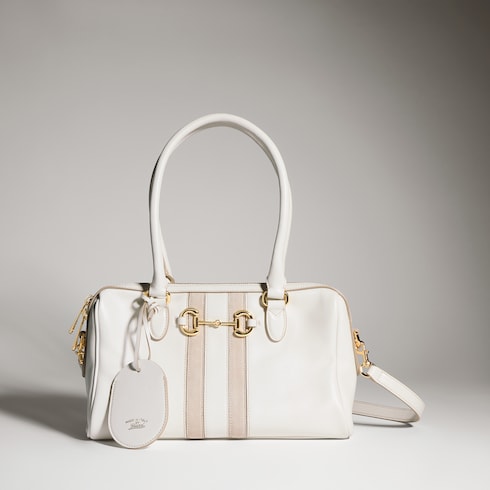 Borsetto medium boston bag - white leather