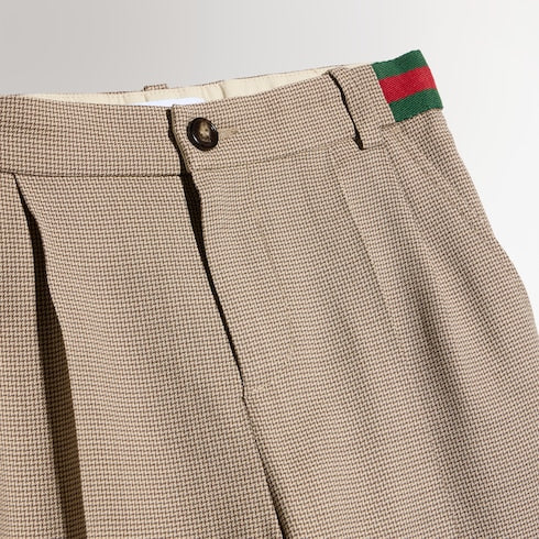 Children's chevron wool shorts - brown and cream