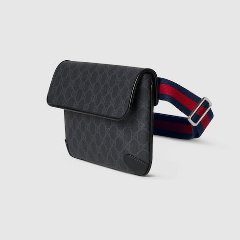 GG Black small belt bag - black GG Supreme