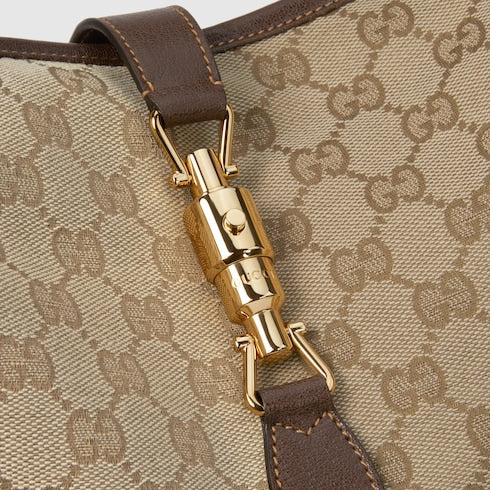 Gucci Jackie 1961 large crossbody bag - sand and brown GG canvas