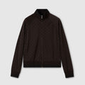 GG jersey jacquard zip jacket - dark brown