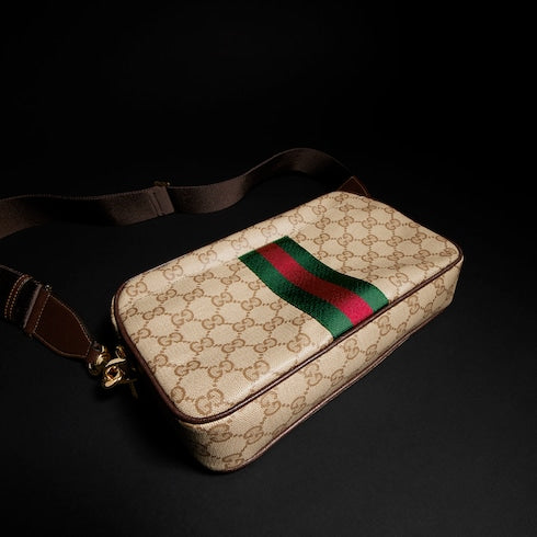 Gucci Essence Classic small crossbody bag - sand and brown GG canvas