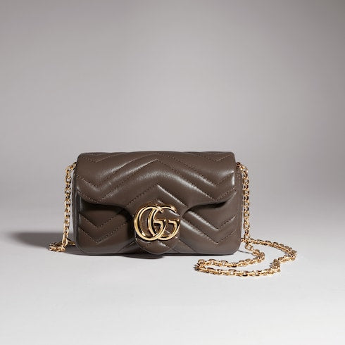 GG Marmont mini shoulder bag - dark taupe leather