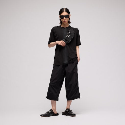Cotton T-shirt with muted Web - black