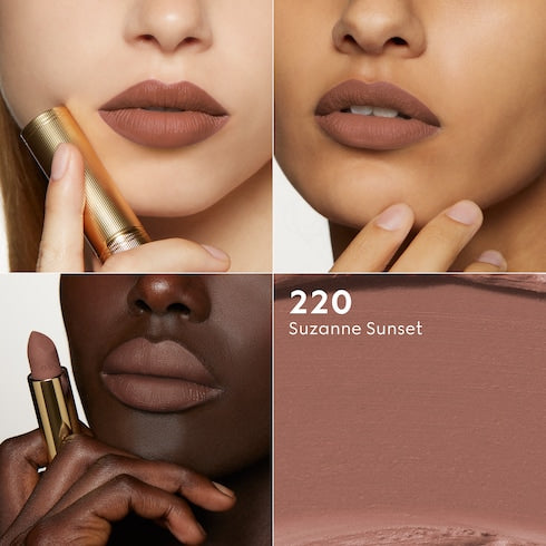 120 Sonia Light Beige, Rouge à Lèvres Mat Lipstick - 220 Suzanne Sunset