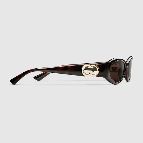 Oval frame sunglasses - tortoiseshell