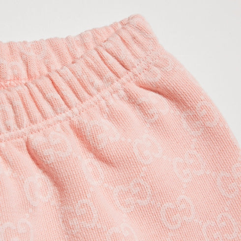 Baby printed cotton pants - light pink