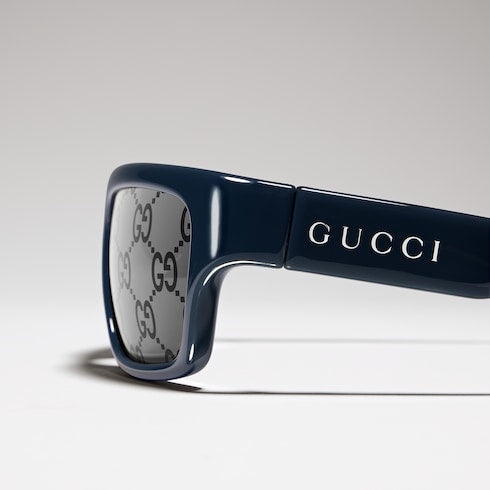 Rectangular-frame sunglasses - blue