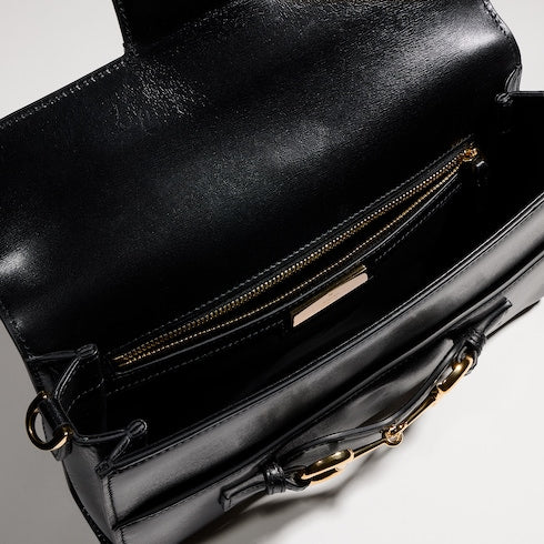 Horsebit Ristretto medium shoulder bag - black leather