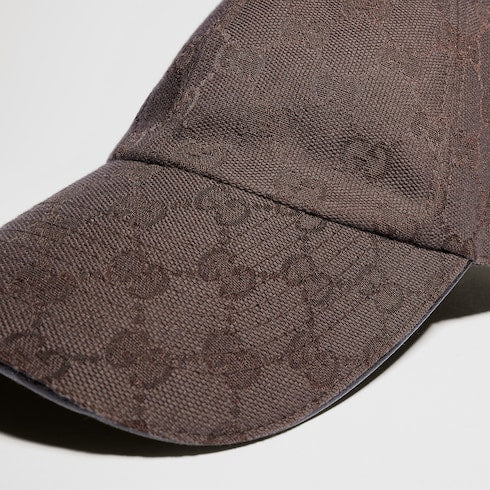 GG cotton canvas baseball hat - brown