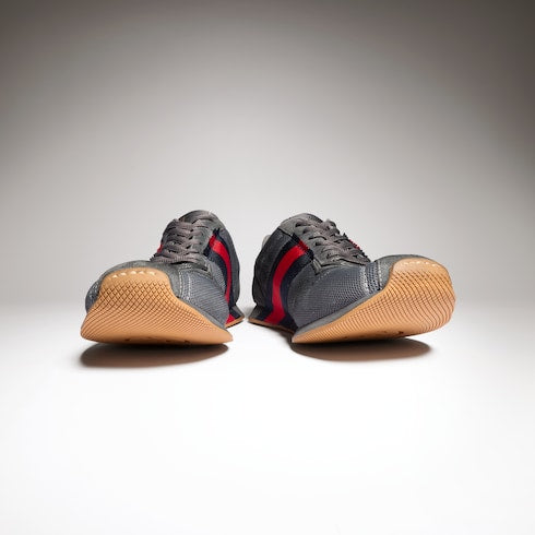 Men's Gucci Tempo sneaker - dark grey mesh and suede