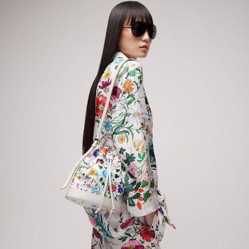 Gucci Venice small bucket bag - white and multicolor canvas
