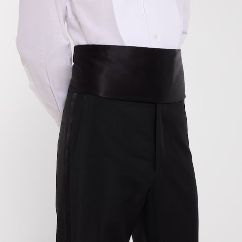 Light wool mohair canvas suit - black
