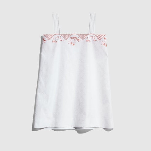 Children's GG cotton jacquard dress - white