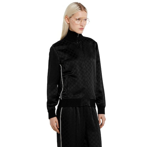 GG jacquard zip jacket - black