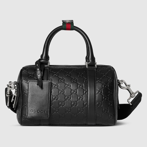 GG Emblem small duffle bag - black GG leather