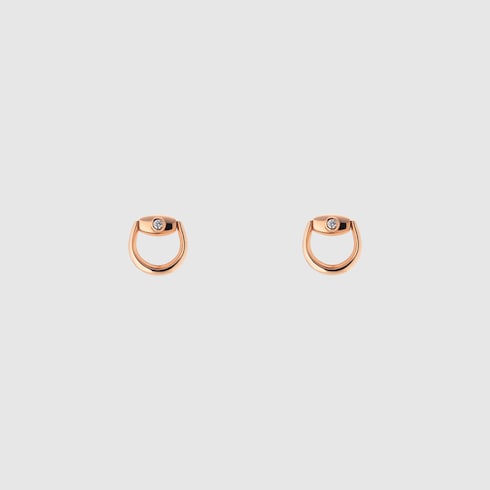 Gucci Horsebit diamond 18k stud earrings - 18k rose gold