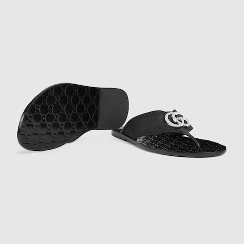 Men's Riviera thong sandal - black elastic strap