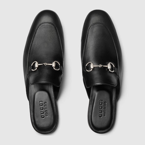 Men's mule with Horsebit - black leather