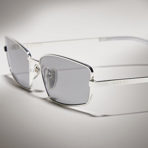 Rectangular optical frame - silver-toned