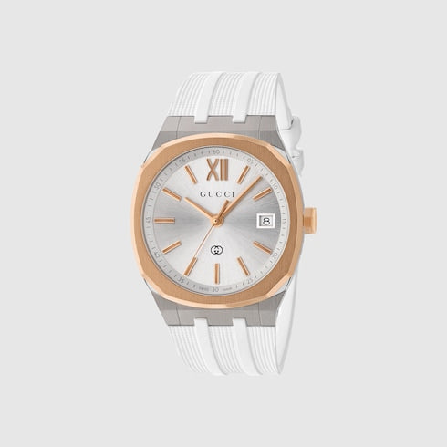 GUCCI 25H watch, 36mm - white rubber