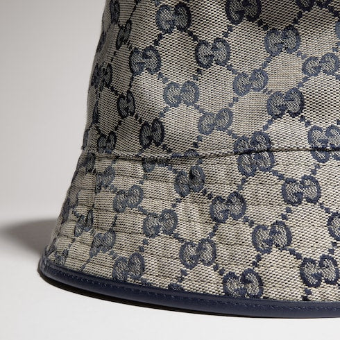 GG cotton canvas bucket hat - beige and blue