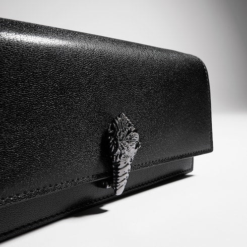 Dionysus wallet on chain - black leather