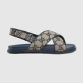 Children's GG sandal - beige and blue canvas