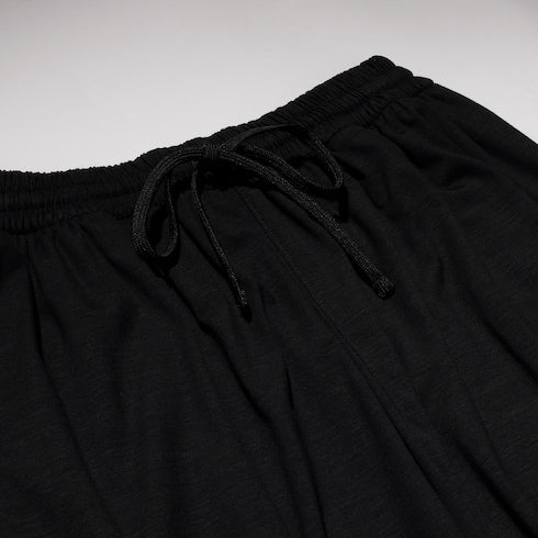 Soft rayon jersey sportswear pants - black