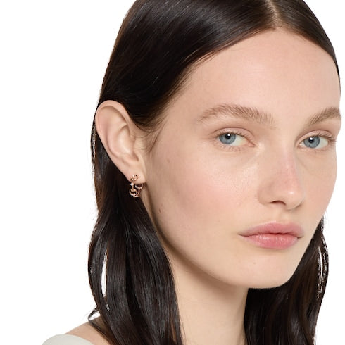 Gucci Horsebit diamond 18k hoop earrings - 18k rose gold