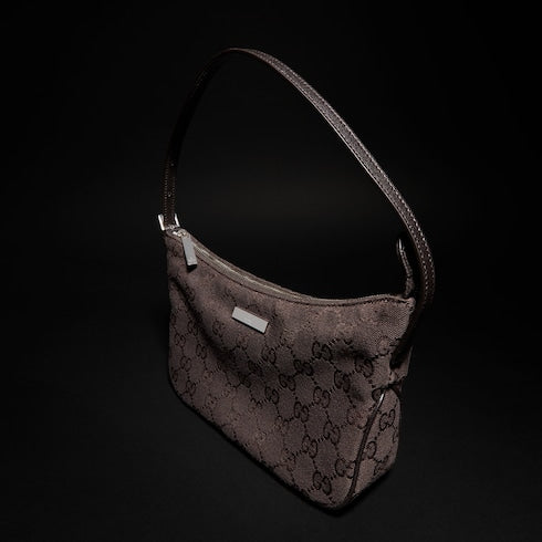 Lady Lunetta small shoulder bag - dark brown GG canvas