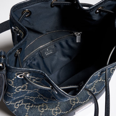 Gucci Venice small bucket bag - dark blue GG denim