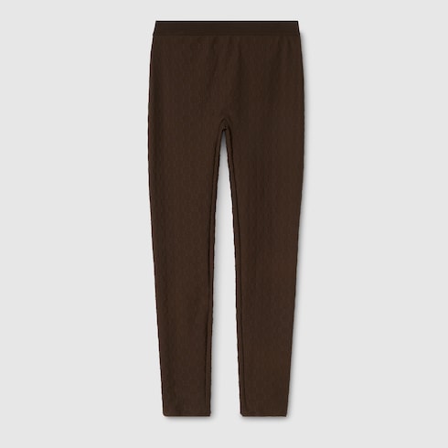 GG jersey jacquard leggings - brown