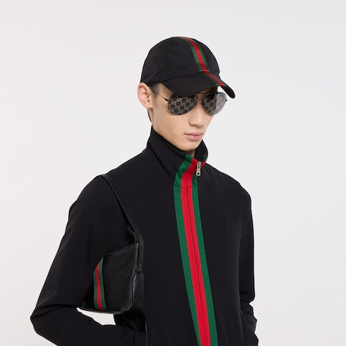 Cotton baseball hat with Web - black