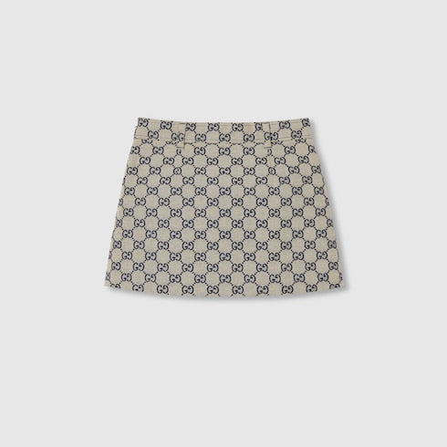 Children's GG canvas skirt - beige and blue