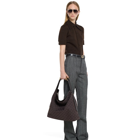 Gucci Beatrix large tote bag - brown and dark brown GG canvas