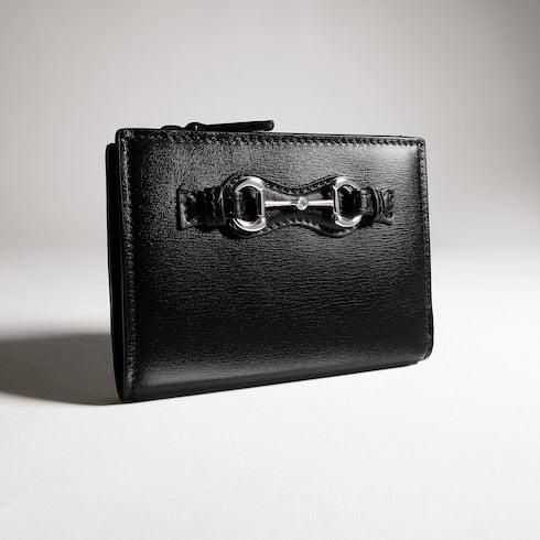 Small wallet with Horsebit - black leather
