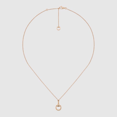 Gucci Horsebit diamond 18k pendant necklace - 18k rose gold