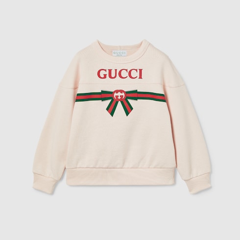 Children's printed cotton sweatshirt - light pink