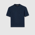 GG fine fabric jacquard top - navy