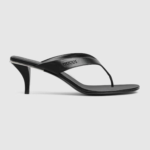Women's Vittoria thong - black leather