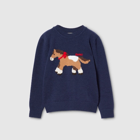 Children's wool sweater - dark blue